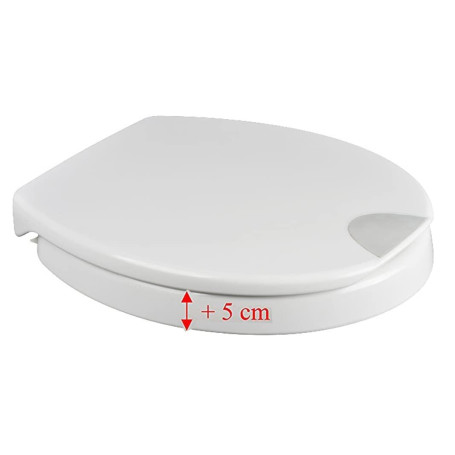 Rehausseur pour siège WC Novara Plus (5 cm) avec rabaissement automatique, l’original de ADOB, blanc, jusqu'à 250 kg