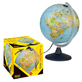 Idena 22059 - Globe lumineux avec illustrations d'animaux, avec éclairage LED et interrupteur marche/arrêt, diamètre env. 30 cm,
