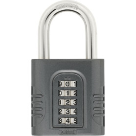 ABUS Cadenas à combinaison 158/65 - Cadenas avec boîtier en fonte de zinc - avec code numérique réglable individuellement - nive