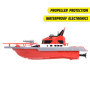 Dickie Toys Toys-201107000 Bateau de Pompiers Radio-commandé 2 canaux 27 MHz, Charge par USB, Vitesse de Pointe 6 km/h, pour Enf