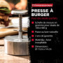 Fm Professional 22205 Presse burger, presse viande pour burger, presse à hamburger, Acier inoxydable, Argenté, 14 x 11 x 11 cm