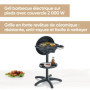 SEVERIN Barbecue électrique 2 000 W avec grille en fonte d'aluminium, Barbecue sur pieds avec couvercle et thermomètre intégré, 