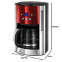 Russell Hobbs Cafetière [Technologie WhirlTech-extraction optimale] Luna rouge (1000W,Verseuse en verre 1,5L, 12 tasses, Program