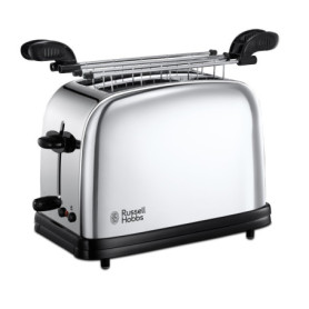 Russell Hobbs Grille Pain [Pour Sandwich & Panini] Chester (2 Fentes larges, Pinces incl., 6 Niveaux de brunissage réglables, Si
