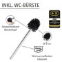 WENKO Combiné WC Rivalta | 3 en 1| Brosse WC et Dérouleur Papier Toilette | Stockage Papier | Tête de Brosse remplaçable | Acier