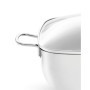 Fissler Secural Cocotte en Acier Inoxydable, Grande Cocotte Rectangulaire (6,5 l – Ø 28 cm) avec Revêtement, avec Couvercle en V