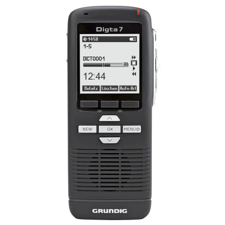 Grundig Digta 7 Slide, Dictaphone Noir avec Digtasoft One, Typ 702