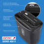 Genie Destructeur de documents 480 x | Broyeur de papier 8 feuilles | Coupe à particules | Niveau de sécurité P-4 | Fonction mar