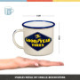 Nostalgic-Art Tasse rétro en émail, Goodyear – Logo White – Idée de cadeau pour fans de voitures et de motos, Mug de camping, De