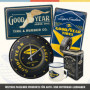 Nostalgic-Art Tasse rétro en émail, Goodyear – Logo White – Idée de cadeau pour fans de voitures et de motos, Mug de camping, De