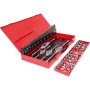 KS TOOLS 331.0654 - Coffret De Jeux De Tarauds Et Filières - Avec Mallette De Rangement Rouge En Acier Anti-Rouille - Outtilage 