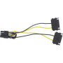 InLine Prise SATA combo 0,15 m – 8Pin PCI-Express intérieur 0,15 m SATA 2 x 15-Pin PCI-E (8-Pin) Noir, Jaune