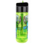 p:os 33171 - Gourde pour enfants, environ 540 ml, design transparent avec motif Minecraft et paille intégrée à rabat, en plastiq