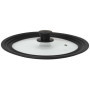 Culinario - Lot de 2 couvercles universels en Verre avec Une vanne de Sortie et Un Bord en Silicone - Diamètres de 16/18/20 cm e