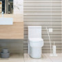 Relaxdays, blanc Ensemble brosse WC porte-papier toilettes serviteur salle de bain, HxlxP: 78 x 29 x 20 cm, acier, plastique, 1