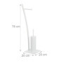 Relaxdays, blanc Ensemble brosse WC porte-papier toilettes serviteur salle de bain, HxlxP: 78 x 29 x 20 cm, acier, plastique, 1