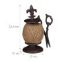 Relaxdays Bobine de Ficelle avec Ciseaux, Distributeur de Fil, Porte-Ficelle en Fonte, Décoration Jardin, Marron foncé