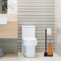 Relaxdays Brosse dérouleur Papier, Ensemble WC, Bambou & métal, Accessoire Toilette, 60x20x20 cm, Nature/Noir, 1 élément