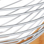 Relaxdays Corbeille à fruits Hamac bambou, barres inox, Balançoire, design grille déco,18,5 x 38 x 23 cm, nature/argent