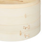 Relaxdays cuiseur vapeur bambou, panier asiatique avec 3 étages, pour Dim Sum, riz, bamboo steamer, Ø 24 cm, nature