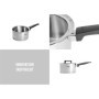 Woll Concept 918NC Casserole en Acier Inoxydable pour plaques à Induction, ø 18 cm, Hauteur 10 cm, 2,5 l avec Couvercle en Verre