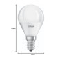 OSRAM LED BASE Classic P40, ampoules LED à filament dépoli en verre pour culot E14, forme bougie, blanc froid (4000K), 470 lumen