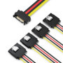 deleyCON 0,15m Adaptateur D’alimentation S-ATA Y - 1x Prise Femelle SATA vers 4x Prises Mâles SATA - Câble D’alimentation Intern
