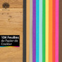 OfficeTree 104 Papier Coloré - pour Bricoler et Construire - 130 g/m² - 10 Feuilles Couleurs A4 plus Feuilles d'or et d'argent