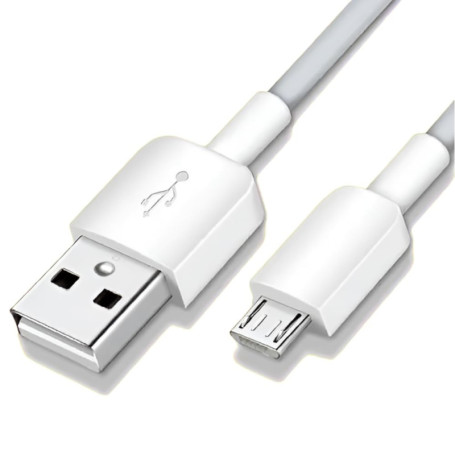 Huawei Câble de données / câble de charge - Micro USB - Gris/blanc - Compatible avec les téléphones portables Huawei avec port m