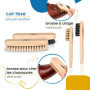 biped kit de brosses à chaussures Classic - Brosses à chaussures pour l'entretien du cuir lisse et du daim - Kit de brosses à ch