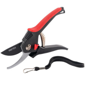 PRETEX sécateur de jardin avec levier de sécurité en deux étapes, lame de coupe avec revêtement antiadhésif | cisailles, ciseaux