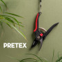 PRETEX sécateur de jardin avec levier de sécurité en deux étapes, lame de coupe avec revêtement antiadhésif | cisailles, ciseaux
