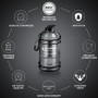 IronMaxx Water Gallon - Grau 2200ml | BPA et DEHP gratuits | Bouteille étanche avec échelle de mesure | Plusieurs couleurs dispo
