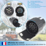 valonic Adaptateur de remorque de 7 Broches vers 13 Broches - Noir - pour Voiture, remorque, Camion, Caravane, attelage
