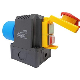 Combinaison interrupteur-prise DZ08-2 230V avec clapet d'arrêt d'urgence - construction identique : KEDU KOA2Y