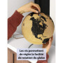 Grand globe en liège, 33 cm de hauteur, avec 54 épingles - globe rotatif en liège - globe terrestre, cadeau idéal pour les pigeo