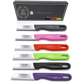 Edelbach Solingen 6x couteau cuisine | Made in Germany, lame droite, extra tranchant, ergonomique | couteaux et ustensiles de cu