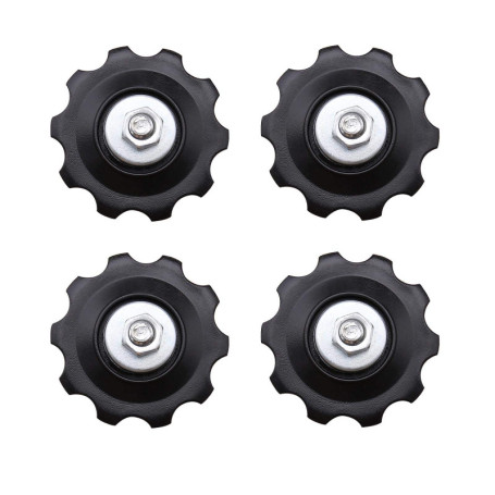 OTOTEC Lot de 4 poulies de roue jockey 10T universelles pour dérailleur 5/6/7/8 vitesses avec couvercle anti-poussière et boulon