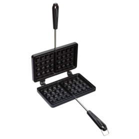 KitchenCraft Gaufrier Avec Revêtement Antiadhésif, Gaufrier Pour Cuisinière, Simple Et Pratique, Noir