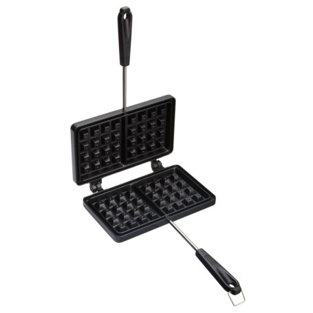 KitchenCraft Gaufrier Avec Revêtement Antiadhésif, Gaufrier Pour Cuisinière, Simple Et Pratique, Noir
