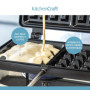 KitchenCraft Gaufrier Avec Revêtement Antiadhésif, Gaufrier Pour Cuisinière, Simple Et Pratique, Noir