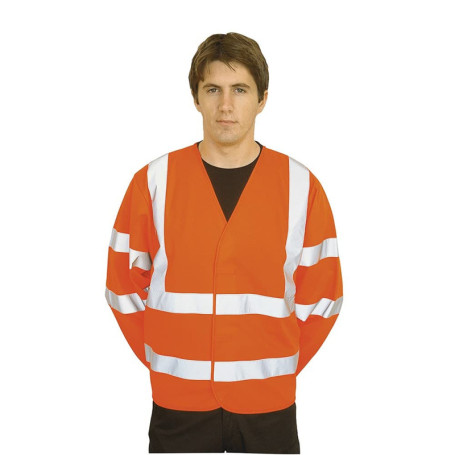 Portwest Gilet 2 bandes & baudrier manches longues, Couleur: Orange, Taille: L/XL, C473ORRL/XL