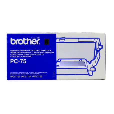 BROTHER Kit PC-75 cartouche d'origine FAX-T10xx Noir