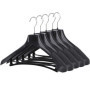 TRIXES Cintres Larges Pantalons Costumes Manteaux Vestes en Plastique Noir - Lot de 5