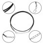 Kurtzy Cordon Collier en Polyester Noir avec Chaîne et Fermoir Mousqueton (Lot de 25) - 42,5 cm - Cordon pour Pendentif, Bracele