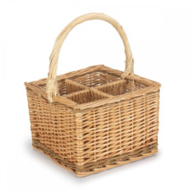 Red Hamper Porte-Bouteilles 4 Bouteilles en Osier cuit à la Vapeur 2 Tons