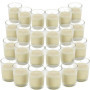 Belle Vous Bougie Votive Non Parfumée avec Bougeoir en Verre Transparent (24 Pcs) - 12 h de Combustion - Bougie de Table avec Po