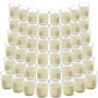 BELLE VOUS Bougie Votive Non Parfumée avec Bougeoir en Verre Transparent (48 Pcs) - 12 h de Combustion - Bougie de Table avec Po
