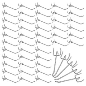 BELLE VOUS 50 Pièces Crochets pour Panneaux Perforés en Acier - 10,5 cm - Crochet pour Panneau Perforé Bureau en Métal pour Orga