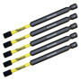 5 x SabreCut SCRH689_5 89 mm H6 Hex Magnétique Impact Tournevis Embouts Set Single End Heavy Duty Compatible avec Dewalt Milwauk